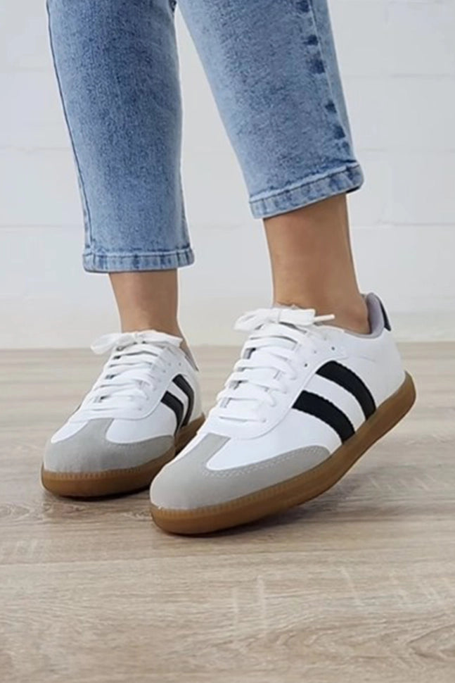 Melissa Striped Lace-up Sneakers