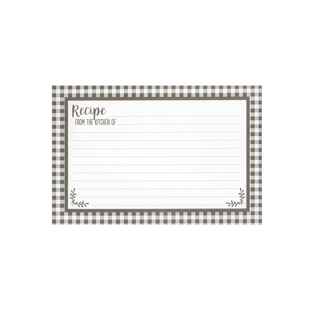 Blank Black & White Check Recipe Cards