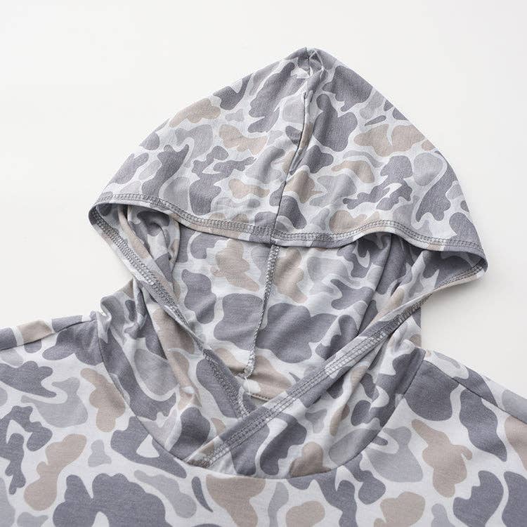 Honey Hole Long Sleeve Performance Hoodie - Smoke Camo