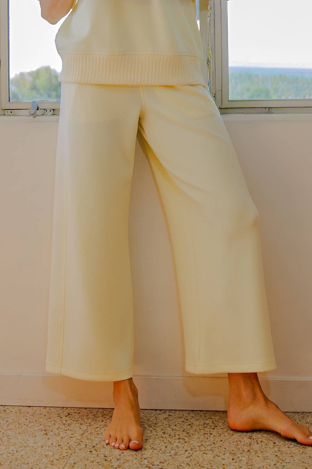Modal Scuba Cropped Wide Pant - Rae Mode - Espresso / Black