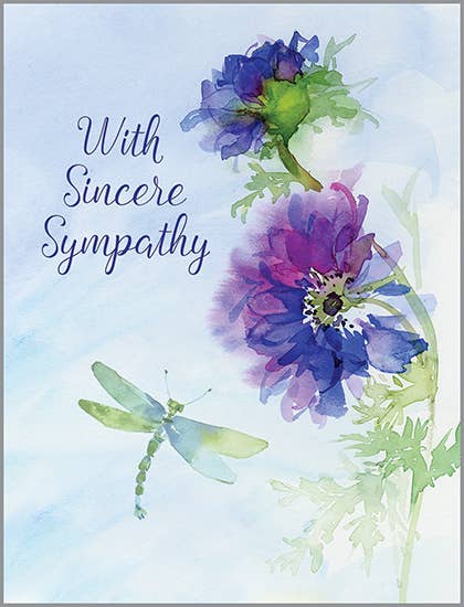 Sympathy Greeting Card - Blue Anenomes