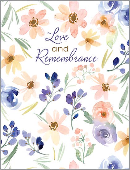 Sympathy Greeting Card - Soft Thoughtful Flowers
