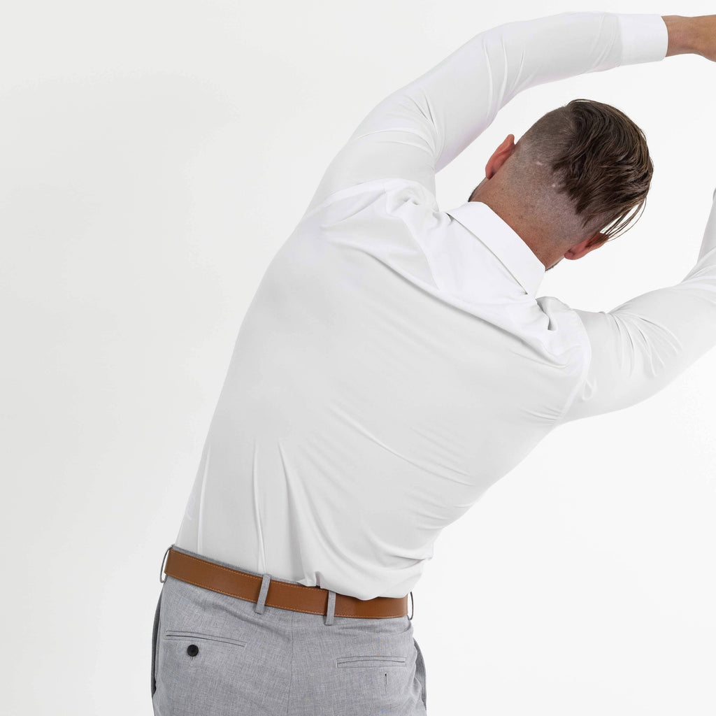 Hustle Performance Dress Shirt - White Long Sleeve