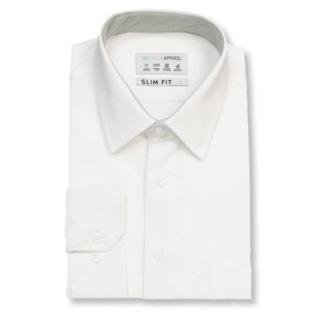 Hustle Performance Dress Shirt - White Long Sleeve