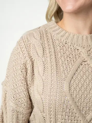 Clara Cable Knit Sweater - Latte