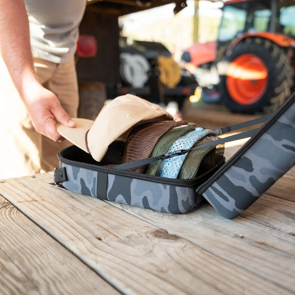 Old South 6 Hat Travel Case - Blackout Camo