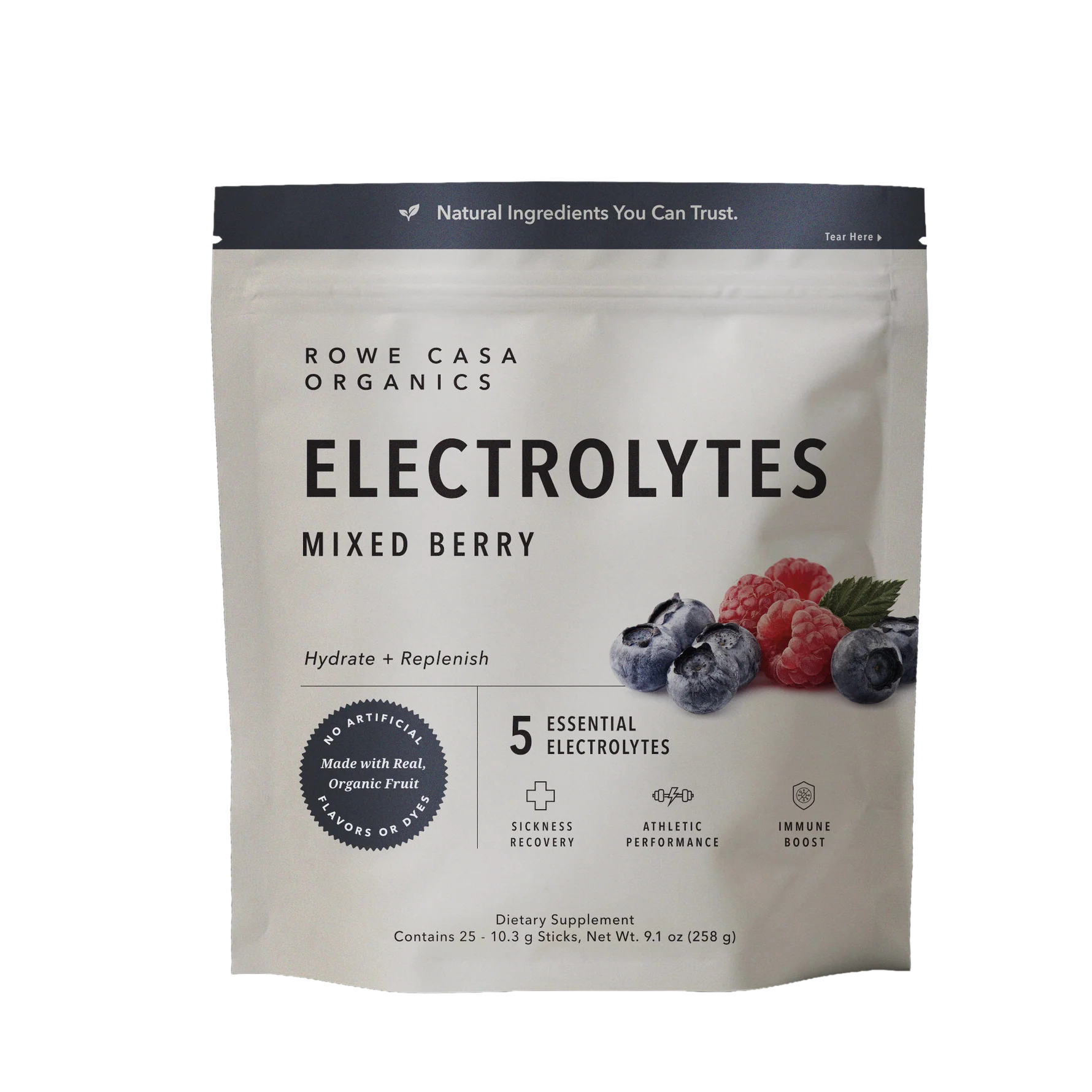 Mixed Berry Electrolytes Serving | Individual Stick | Rowe Casa Organics