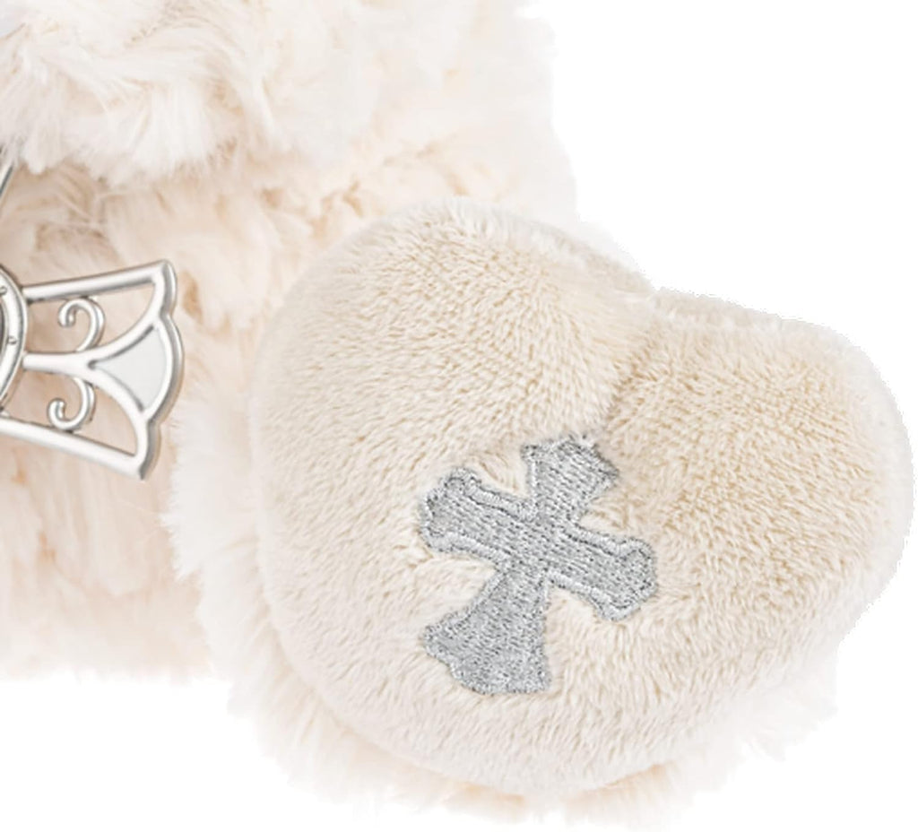 Bless This Child Serenity Lamb with Crib Ornament Ivory 13"x5"