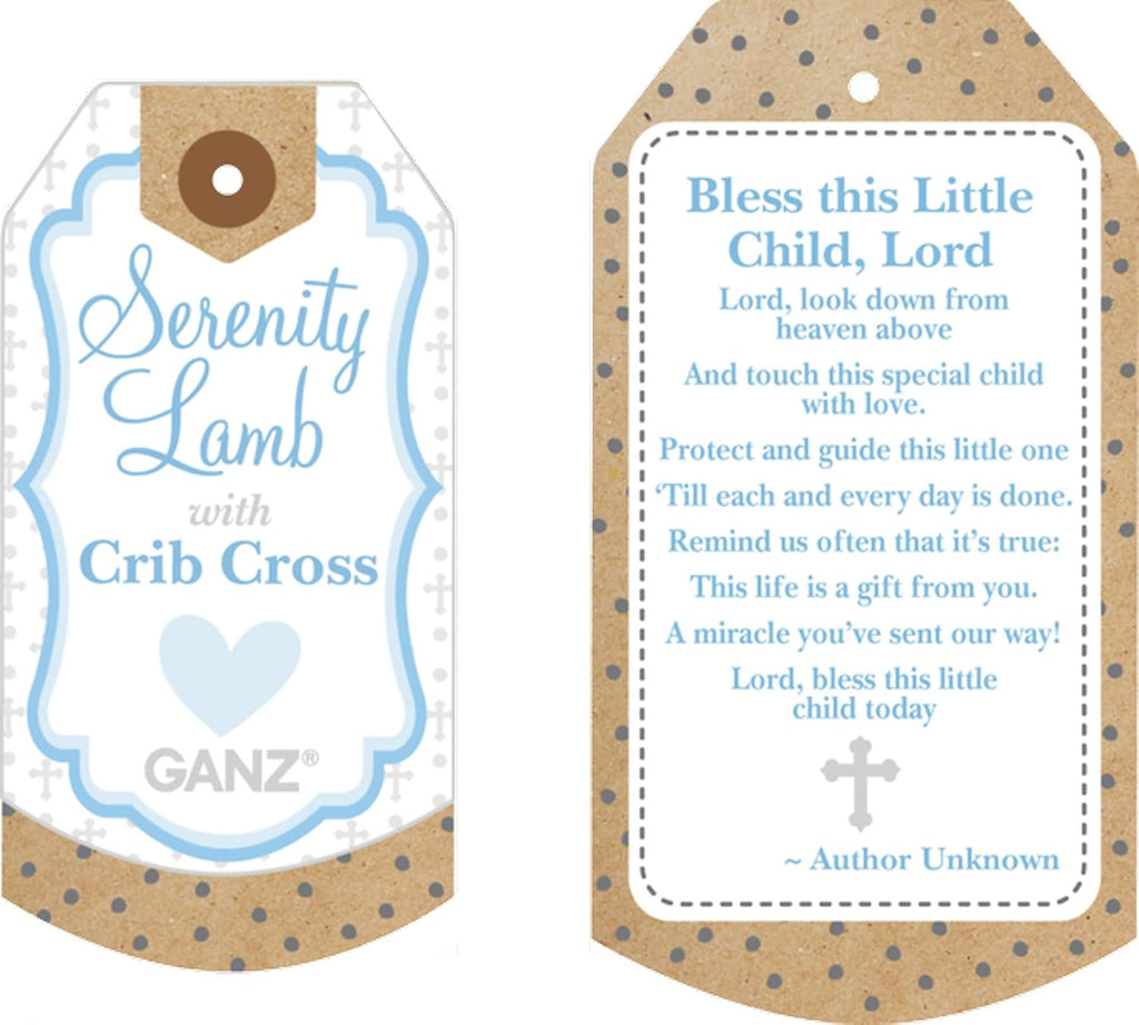 Bless This Child Serenity Lamb with Crib Ornament Ivory 13"x5"