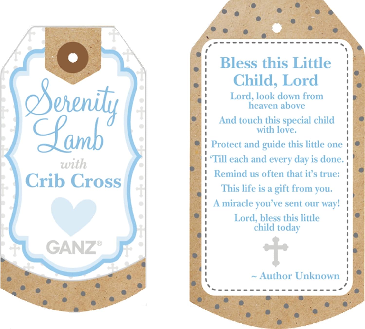 Bless This Child Serenity Lamb with Crib Ornament Ivory 13"x5"