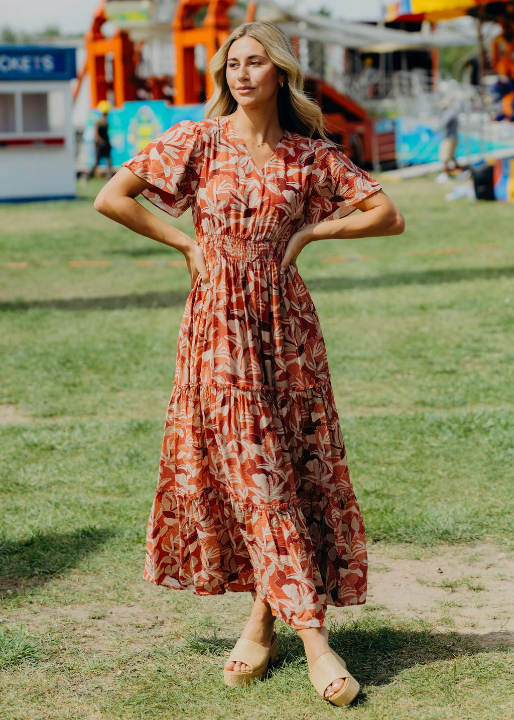 The Eden in Sunset Sangria Dress