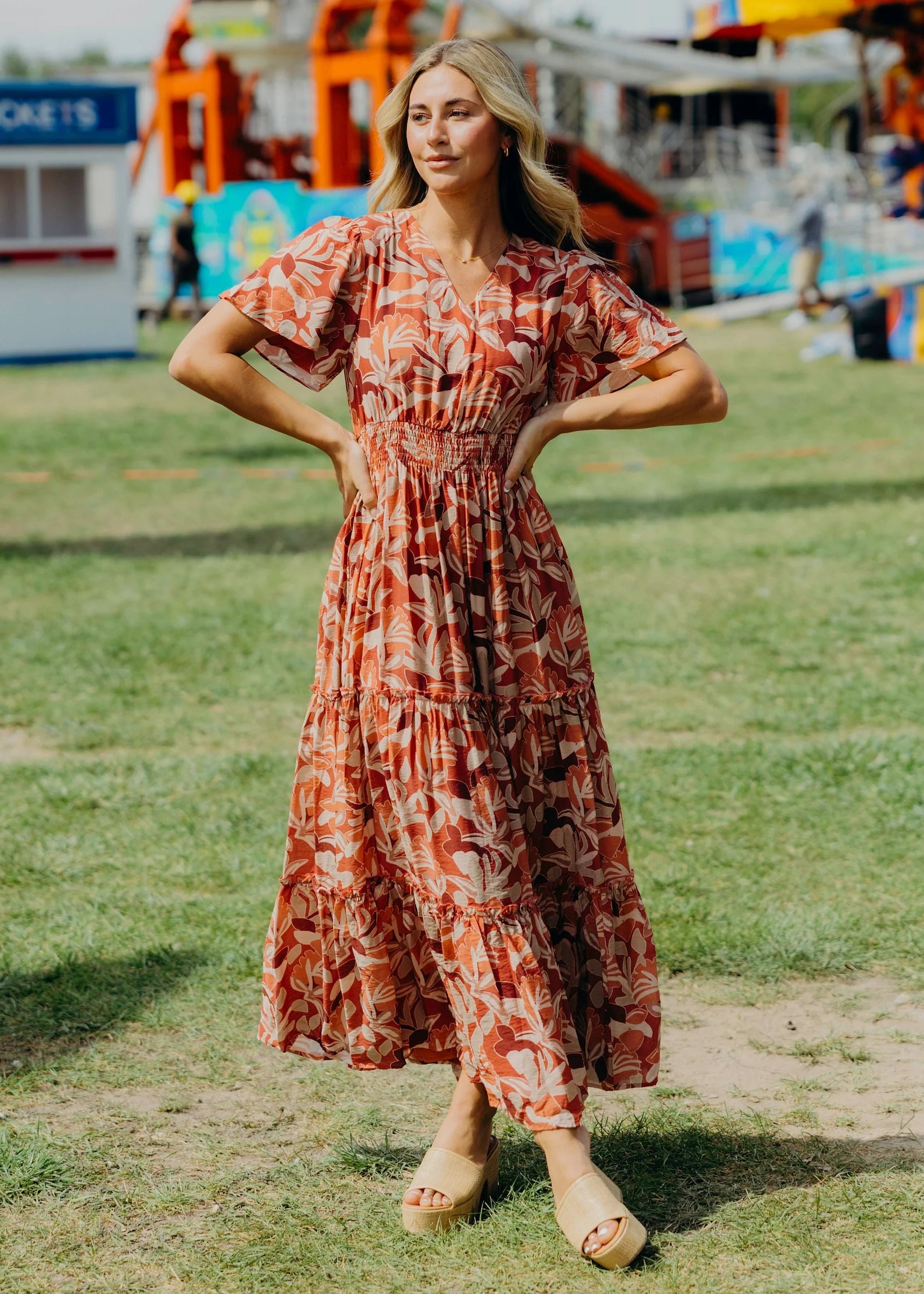 The Eden in Sunset Sangria Dress