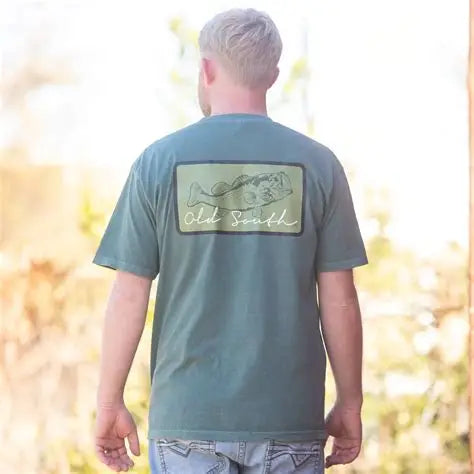 Old South Apparel Bass Jumping Patch Mens Short Sleeve T-Shirt