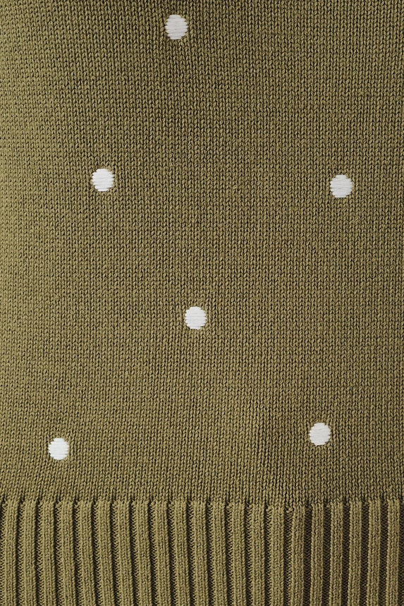 "Polka Dot" Embroidered Puff Sleeve Sweater