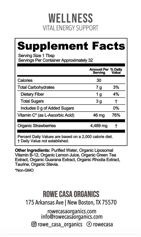 Vitality Energy Support I 16oz I Rowe Casa Organics