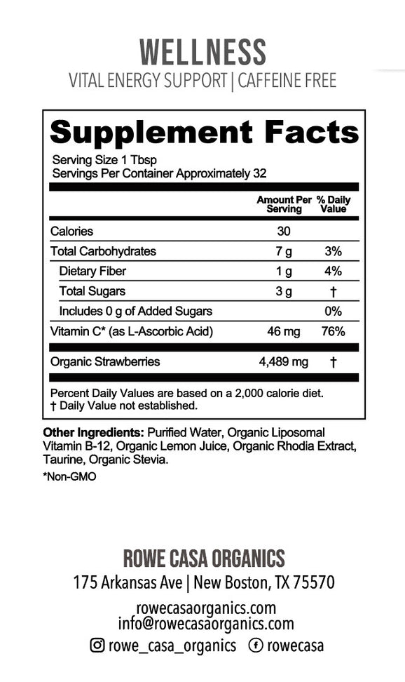 Vitality Energy Support I 16oz I Rowe Casa Organics