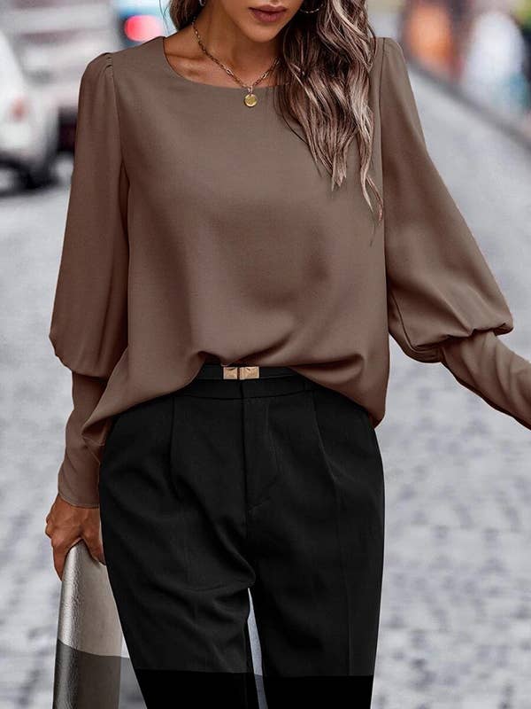Pleated Blouse (Apricot)