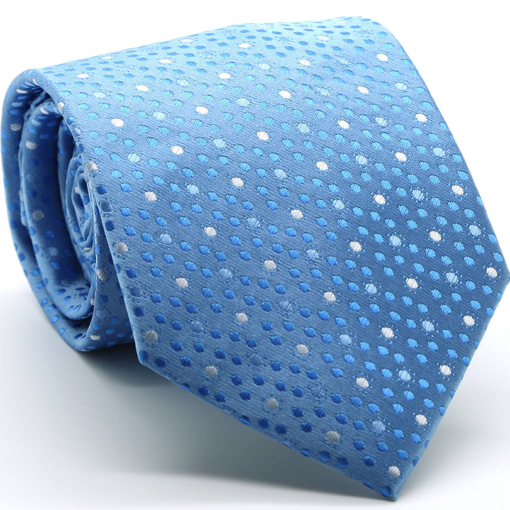 Classic Blue Dot Pattern Necktie & Hanky Set