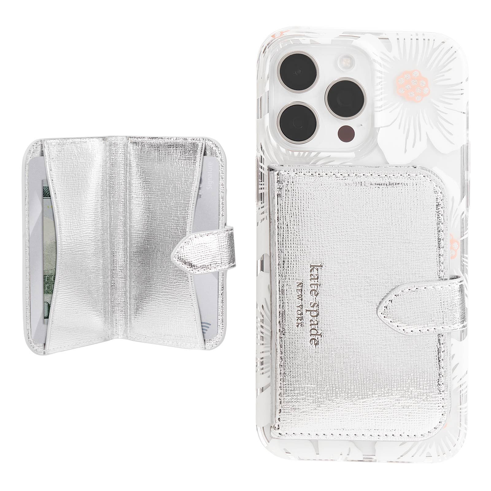 Kate Spade New York Morgan MagSafe Wallet Metallic Silver