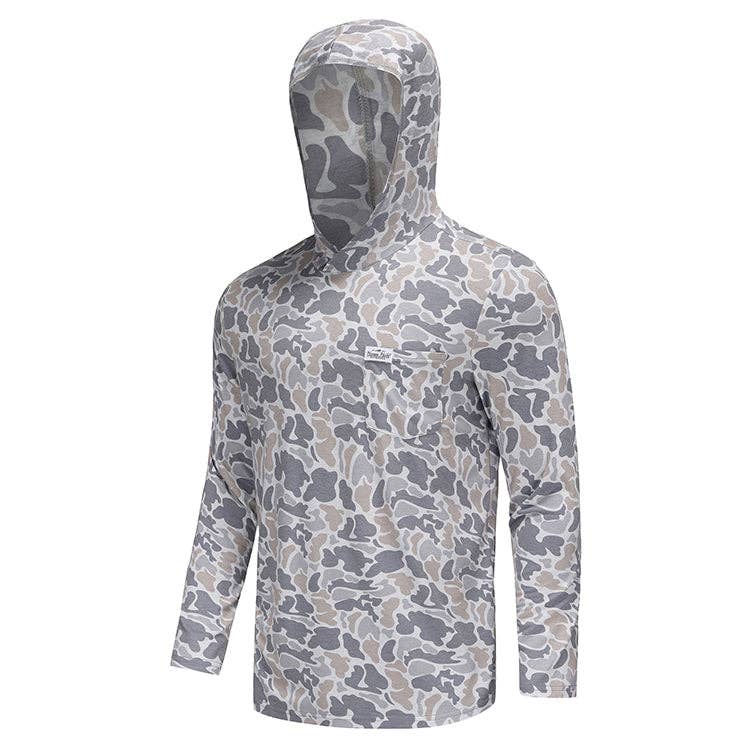 Honey Hole Long Sleeve Performance Hoodie - Smoke Camo