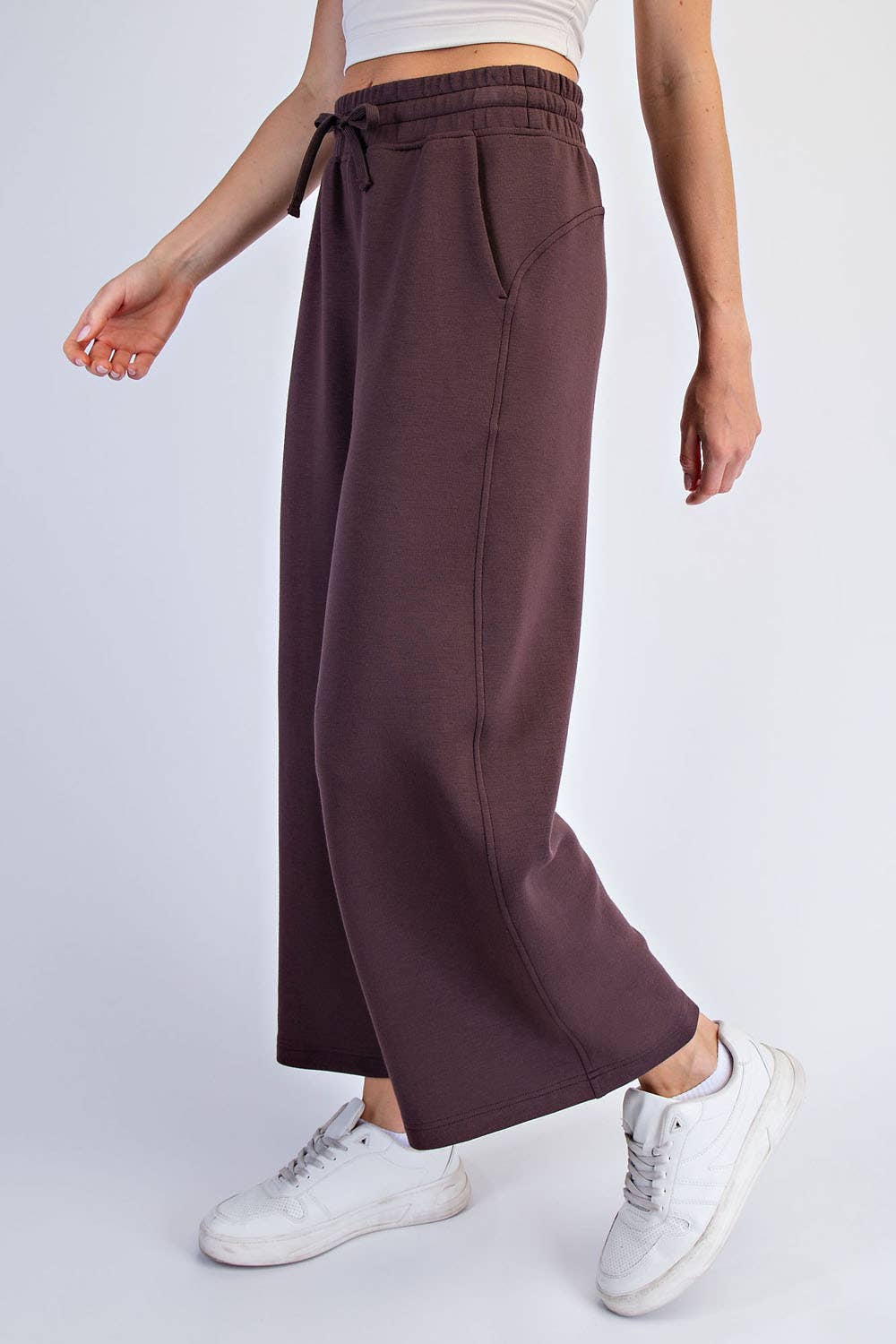 Modal Scuba Cropped Wide Pant - Rae Mode
