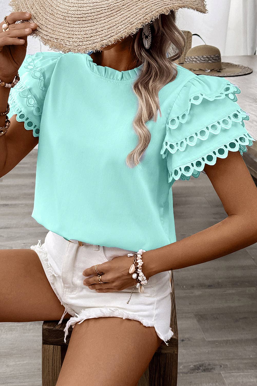 Belle Ric Rac Sleeve Blouse