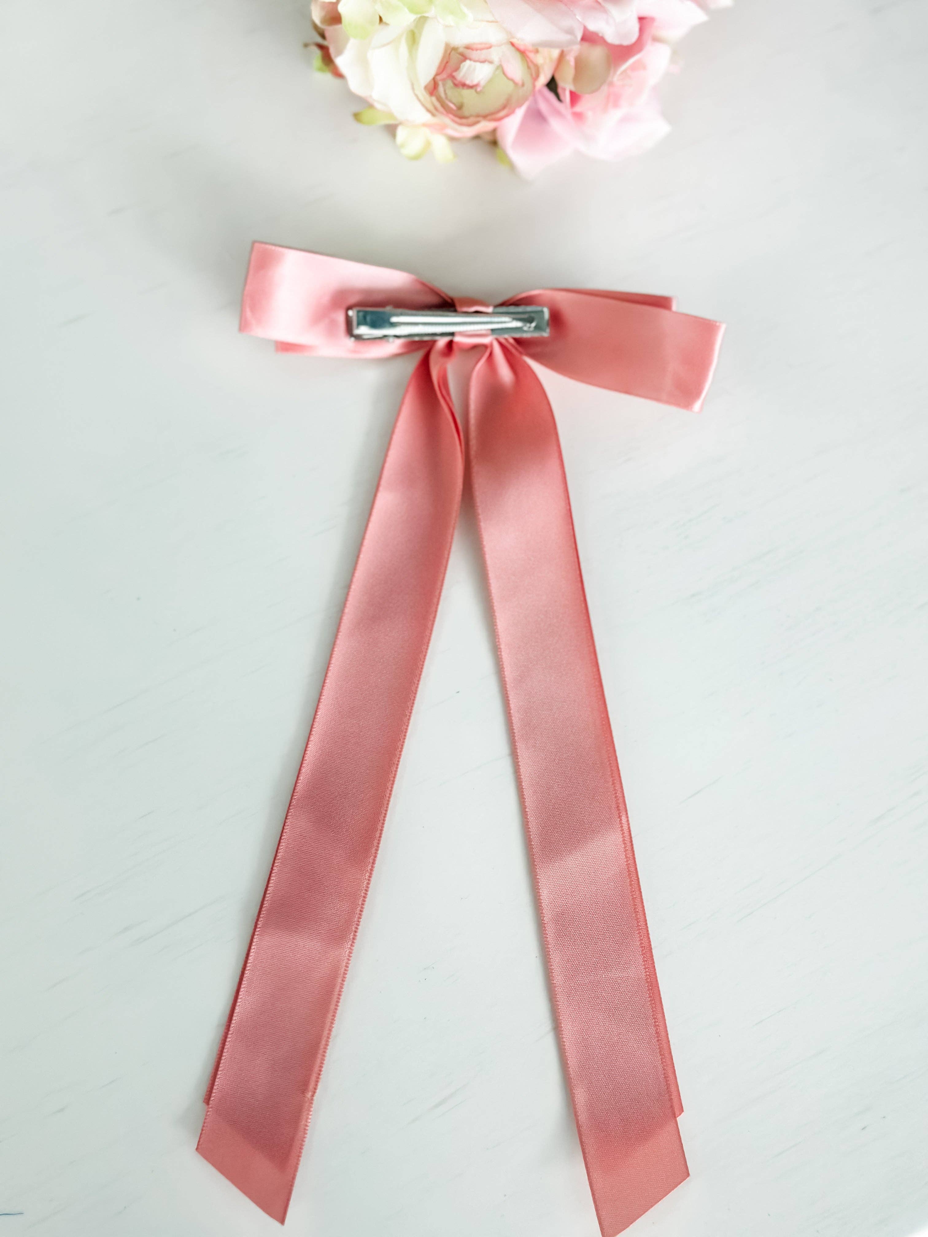 Classic Satin Bow With Clip "Mauve"