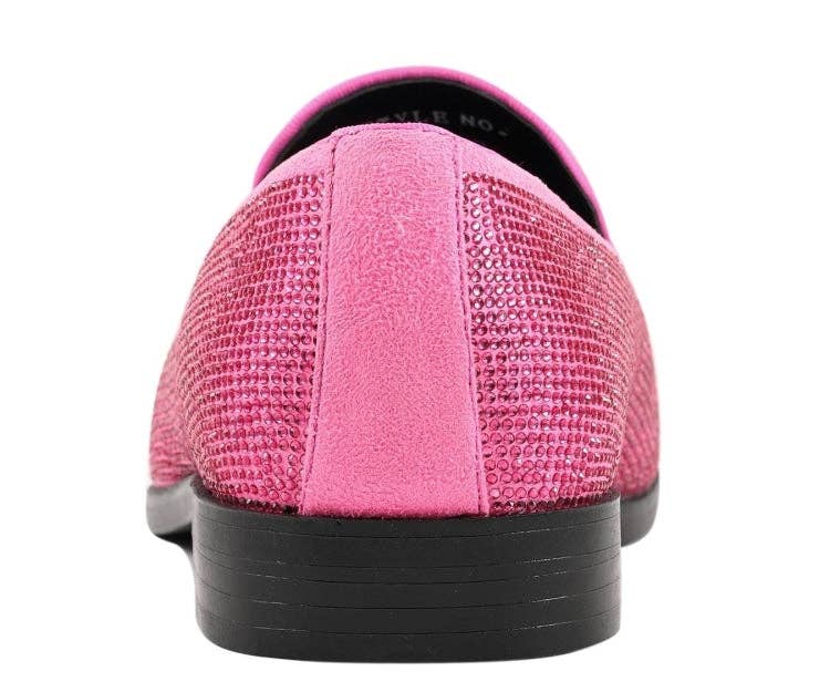 Dazzle Slip-On Dress Loafer - Fuchsia Embellished Rhinestone