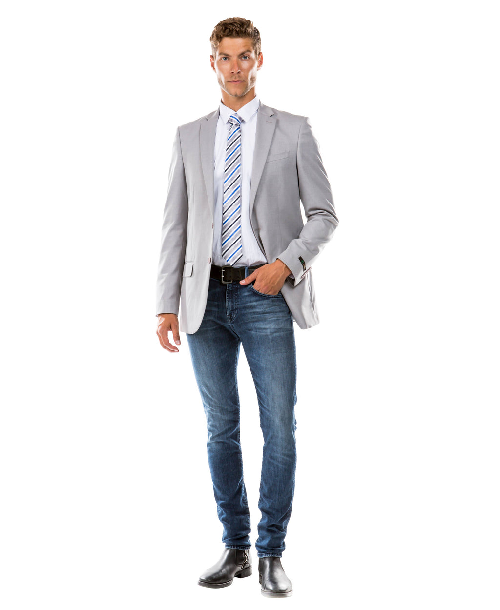 Tailored Fit Suit Separates Jacket, Light Grey
