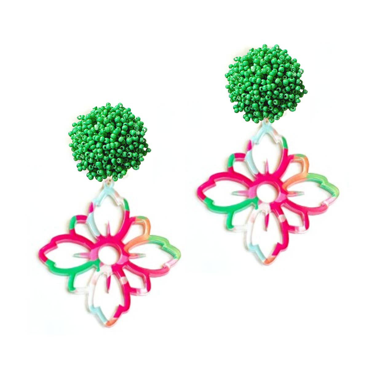 Tootie Fruity Acrylic Flower Earrings