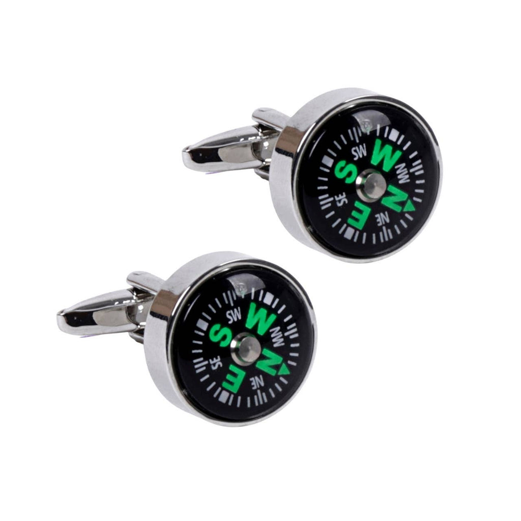Silver Compass Cufflinks