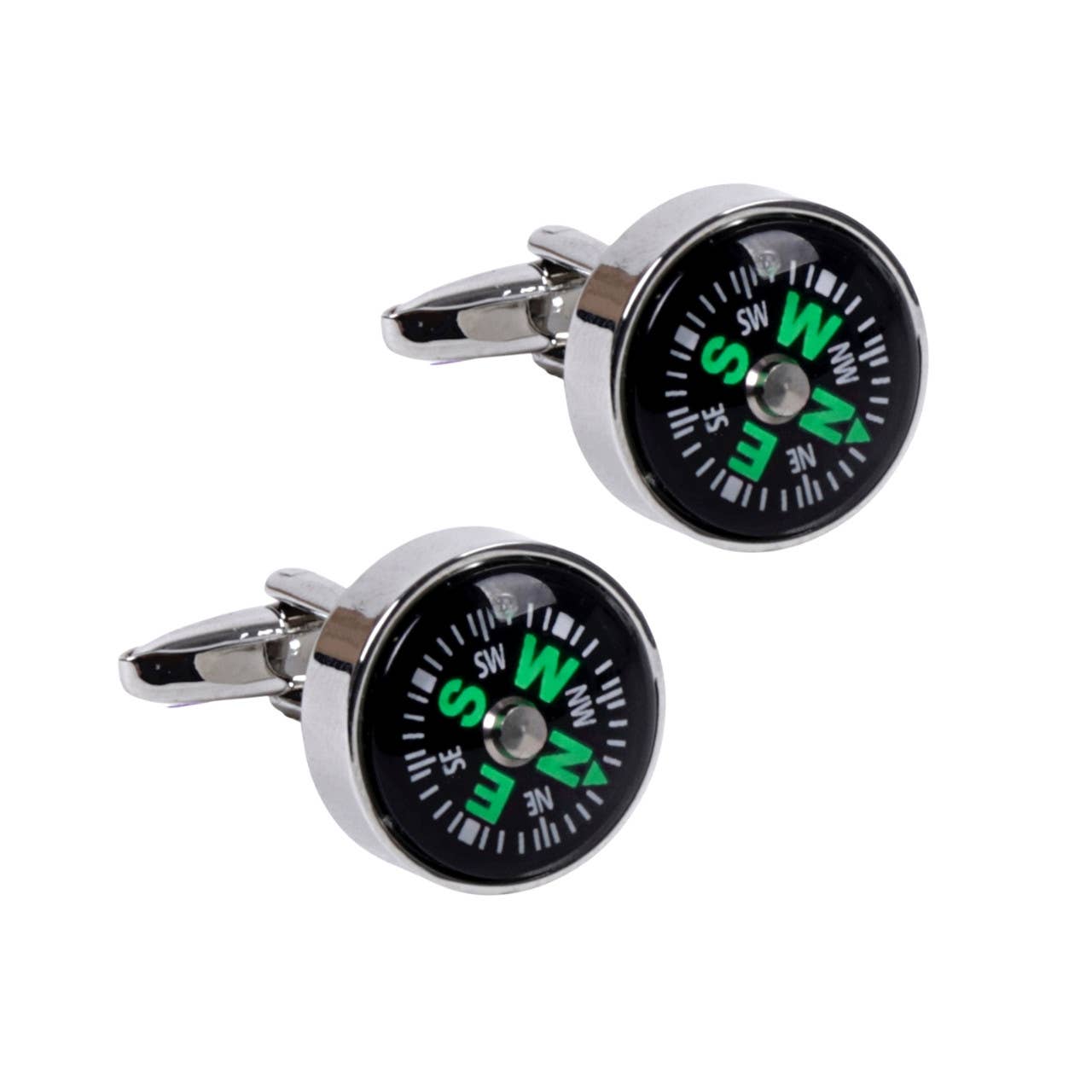 Silver Compass Cufflinks