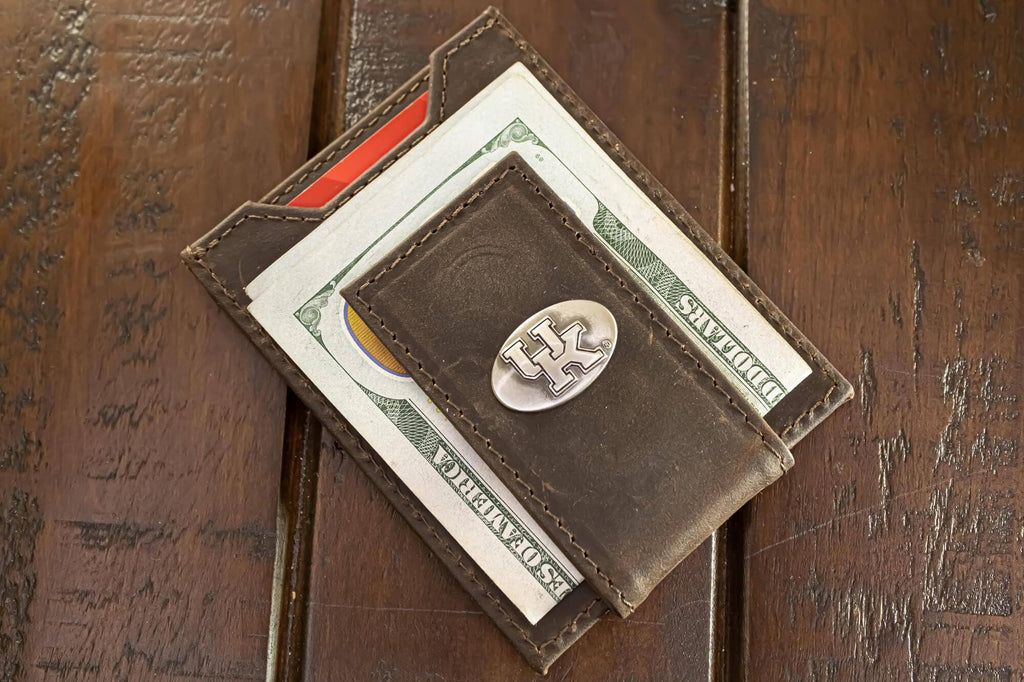 Kentucky Wildcats  Magnetic Front Pocket Leather Wallet.
