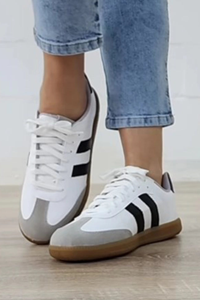 Melissa Striped Lace-up Sneakers