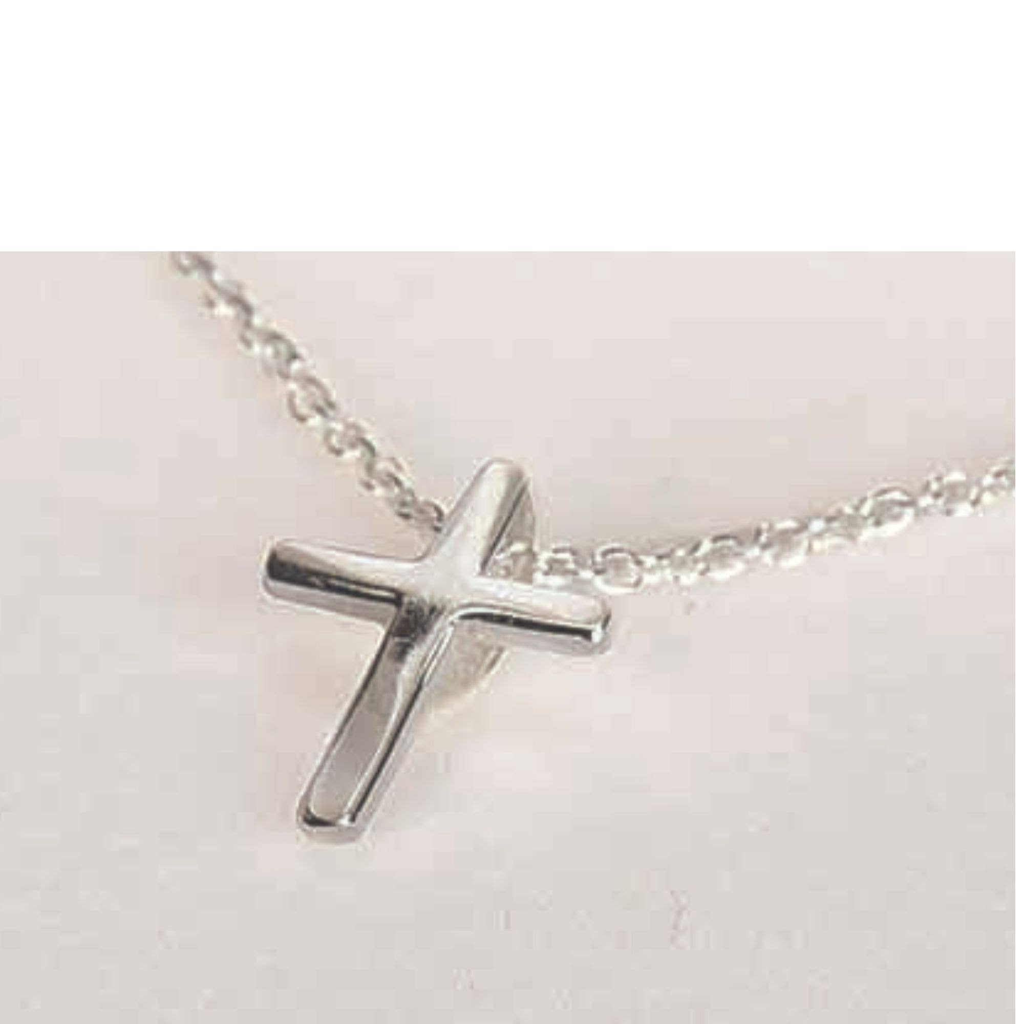 Cross Silver-Plated Necklace 16" Chain