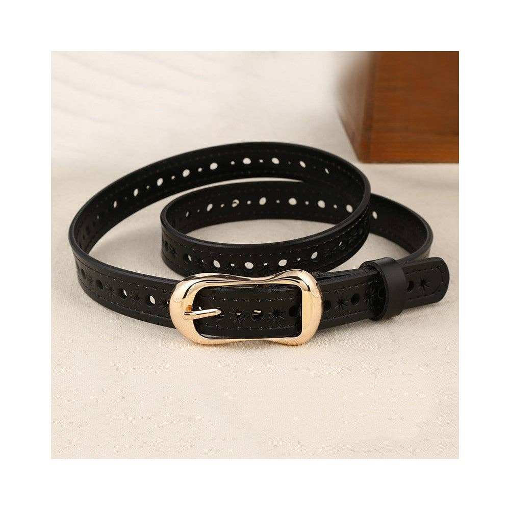 Genuine Leather Cowhide Casual All-Purpose Hollow Belt