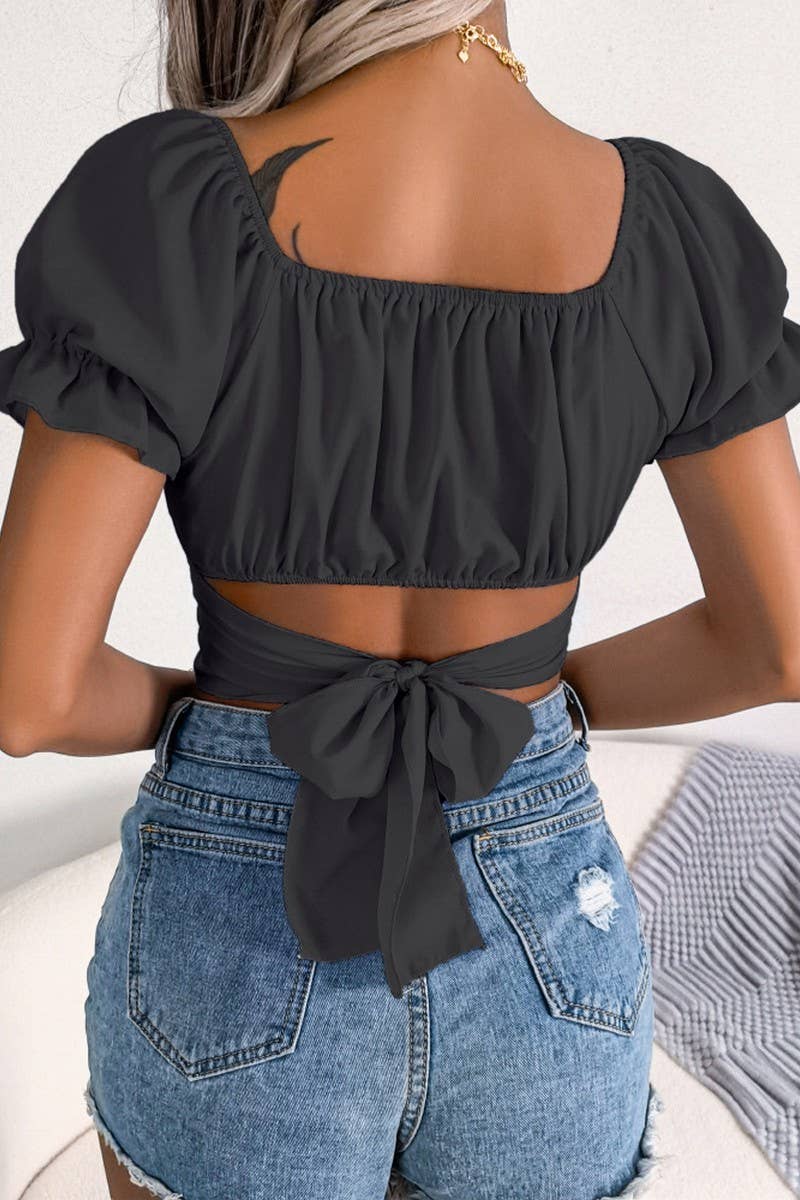 Tie Back Chiffon Crop Top - FINAL SALE 50% OFF