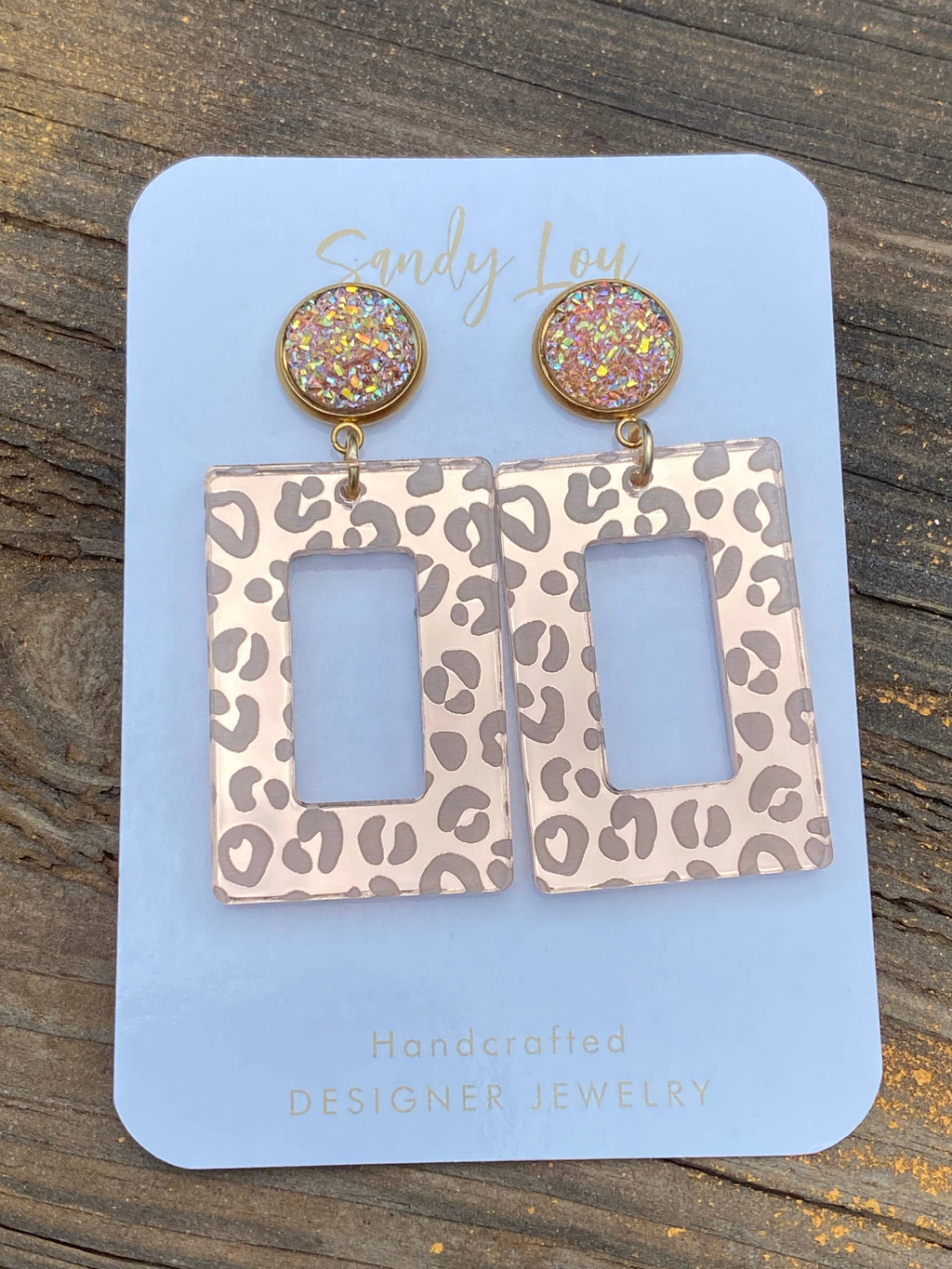 Leopard Luxe Mirror Earrings