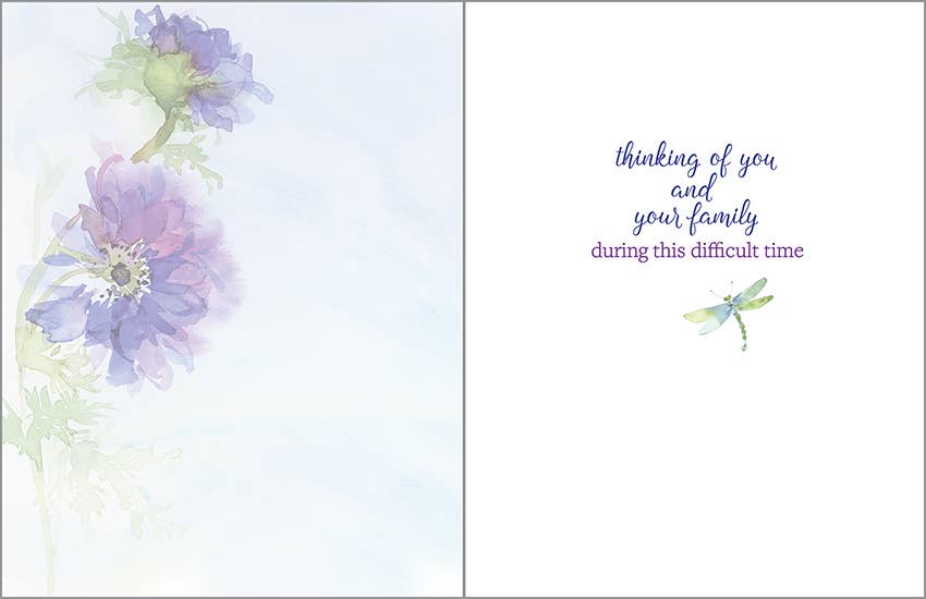Sympathy Greeting Card - Blue Anenomes