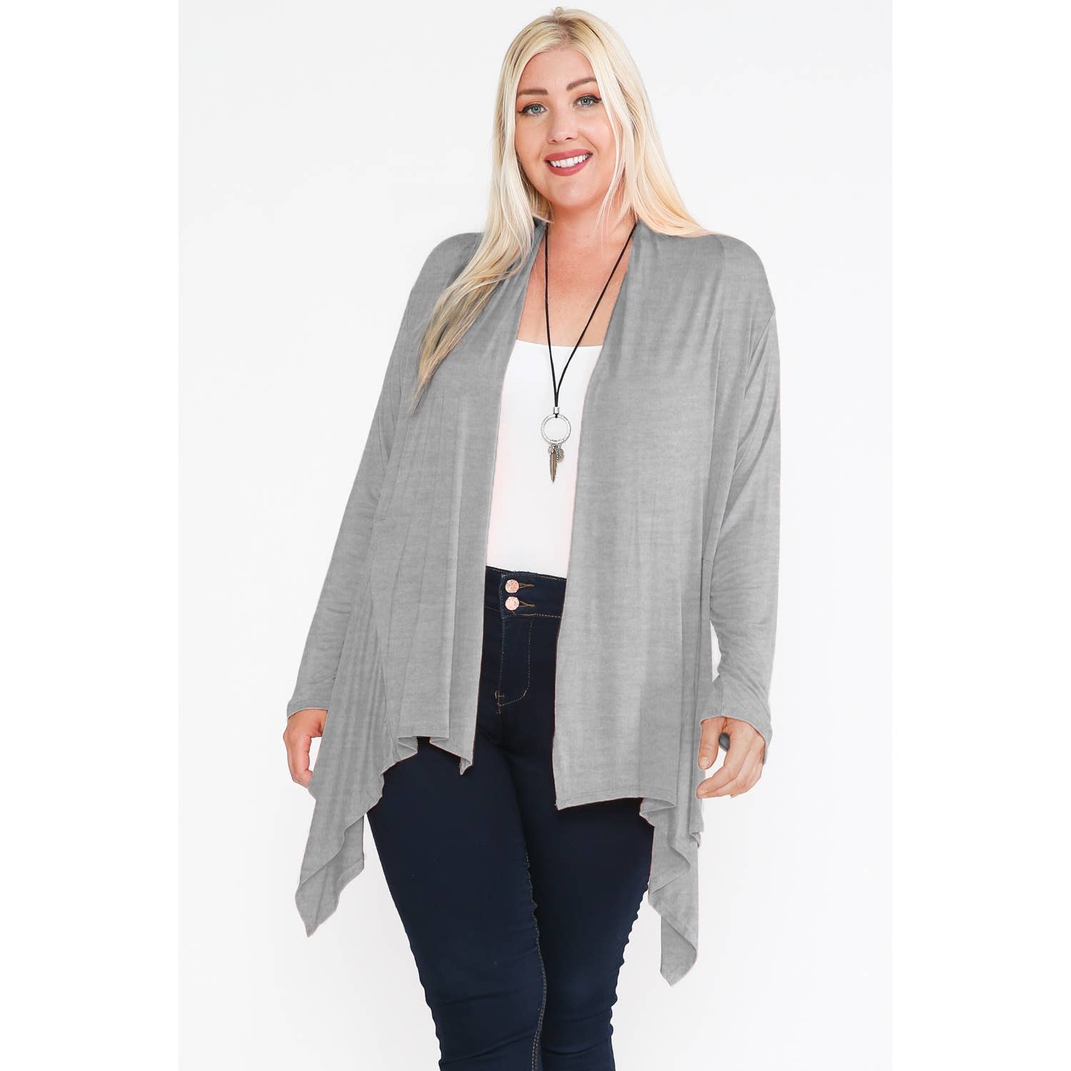 Plus Size Ruffled Long Sleeve Cardigan- FINAL SALE 50% OFF