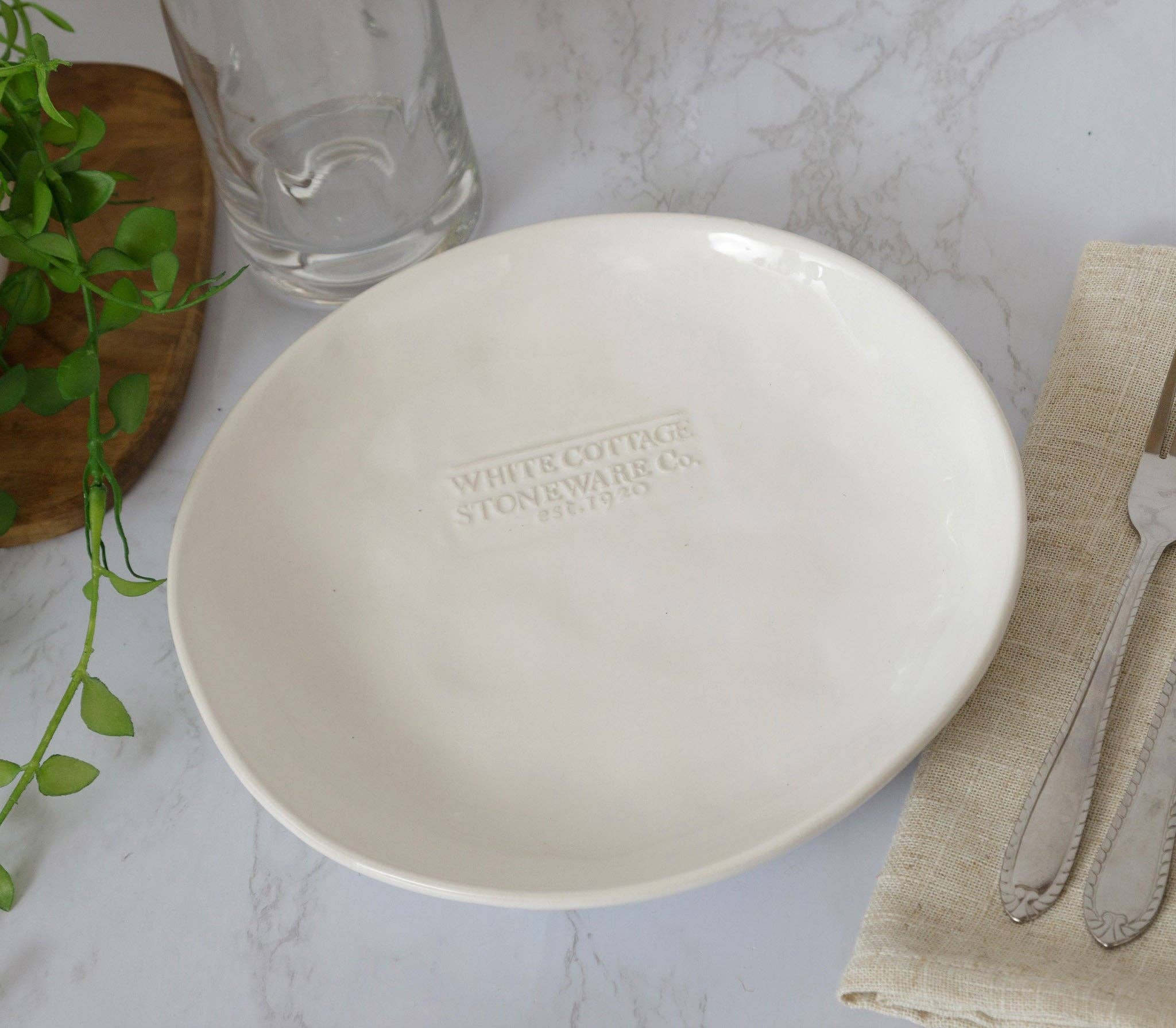 White Cottage Ceramic Single Serve Plate (Pk/2)