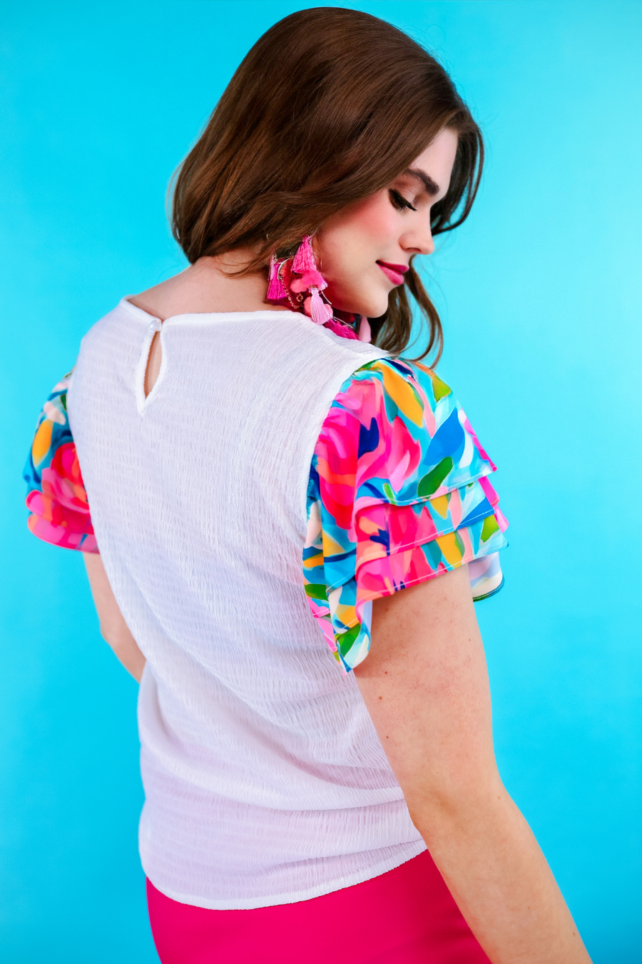 Wander The Town Flutter Sleeve Top