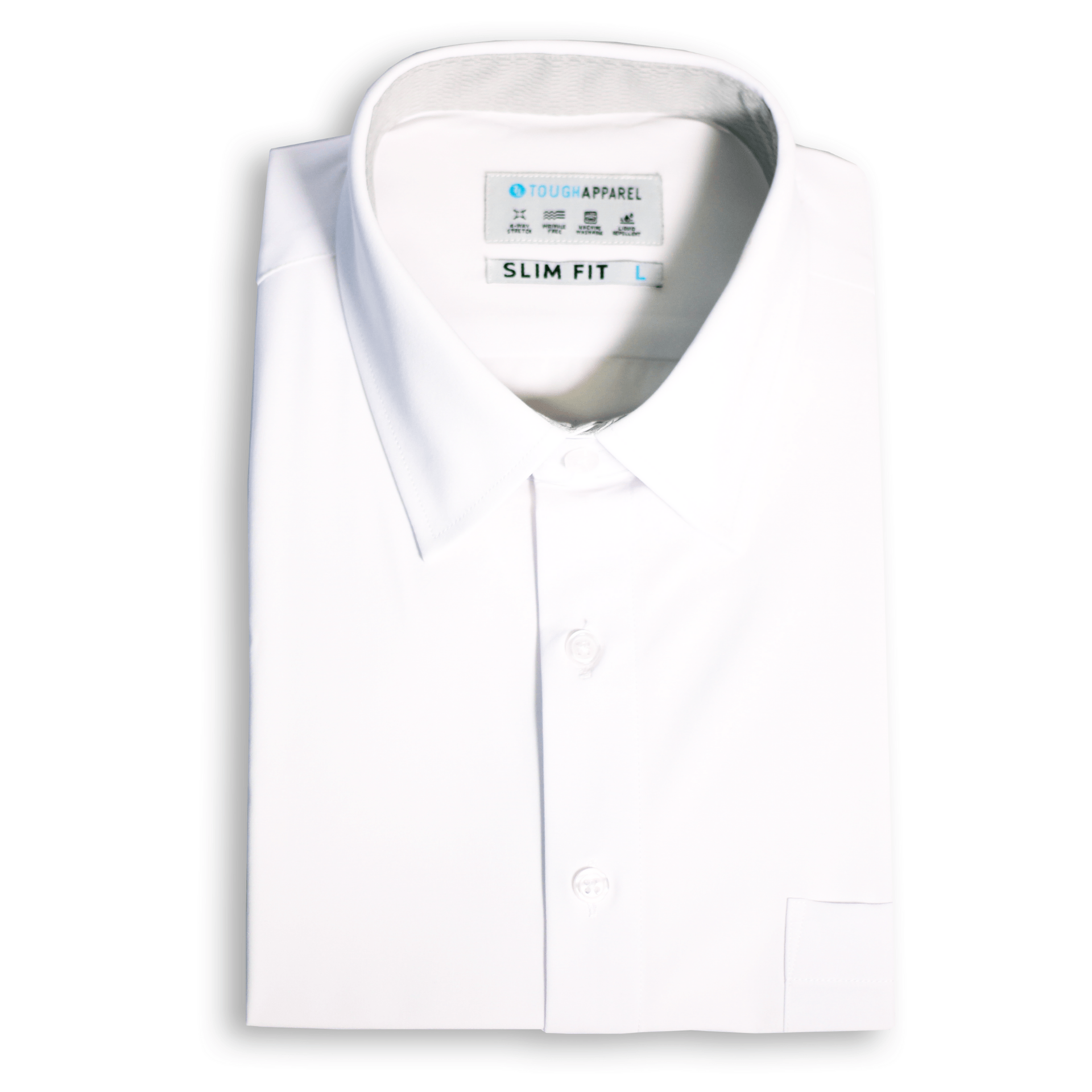 Hustle Performance Dress Shirt - White Short Sleeve