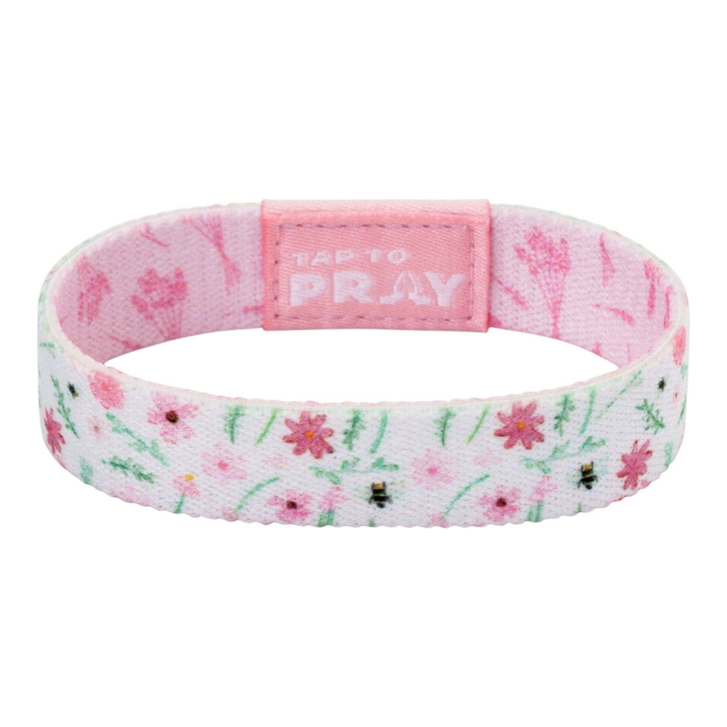 Tap To Pray® Wristband – Meadows - White
