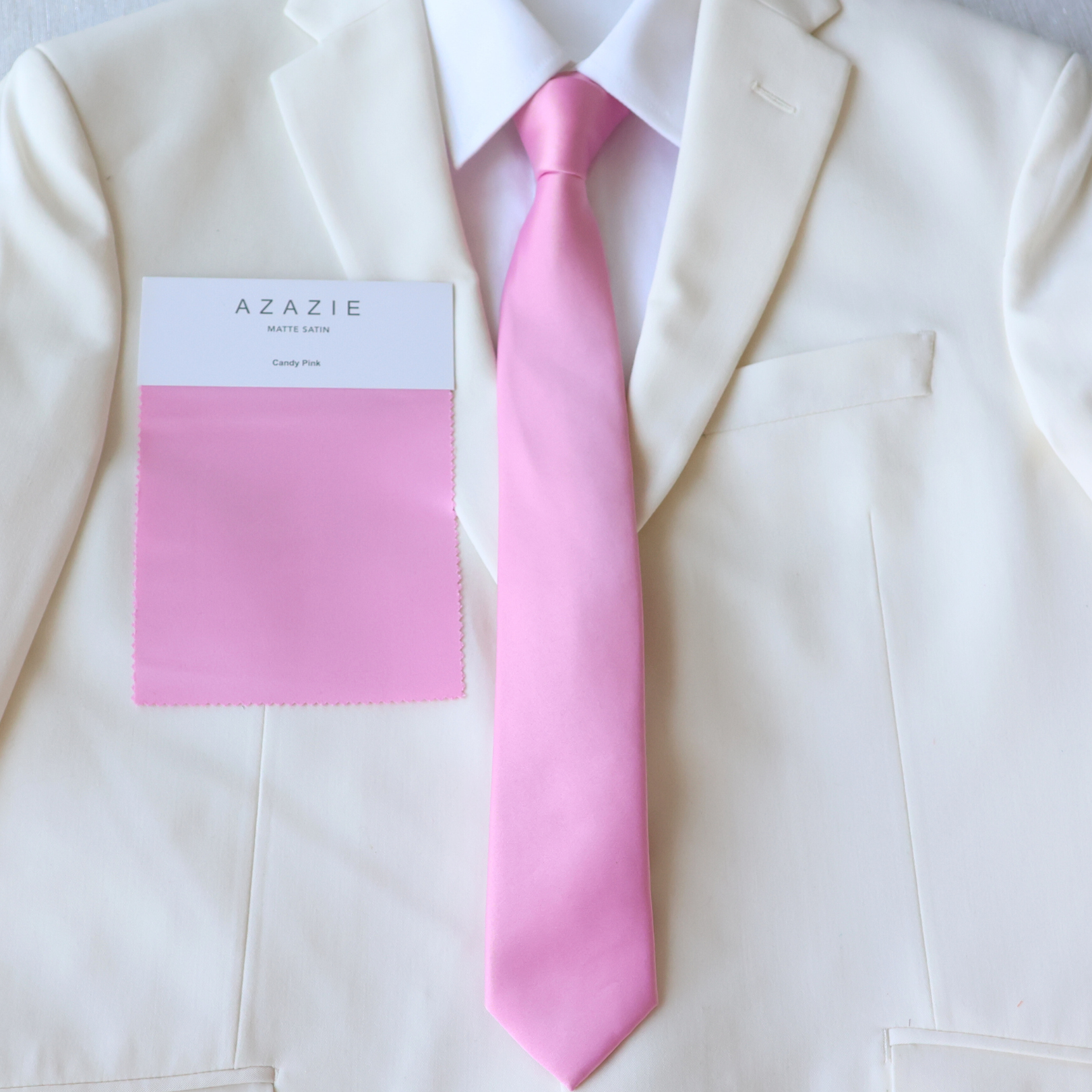 Candy Pink Satin Slim Tie