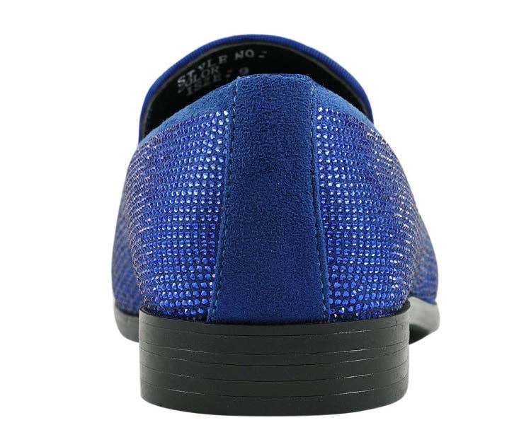 Dazzle Slip-On Dress Loafer - Royal Blue Embellished Rhinestone