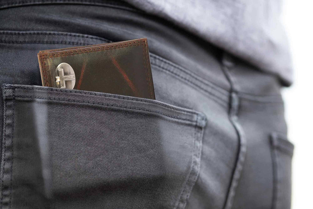 Christian Cross Leather Bifold Wallet