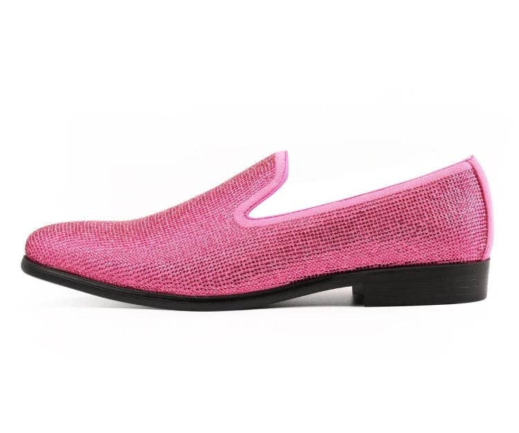 Dazzle Slip-On Dress Loafer - Fuchsia Embellished Rhinestone