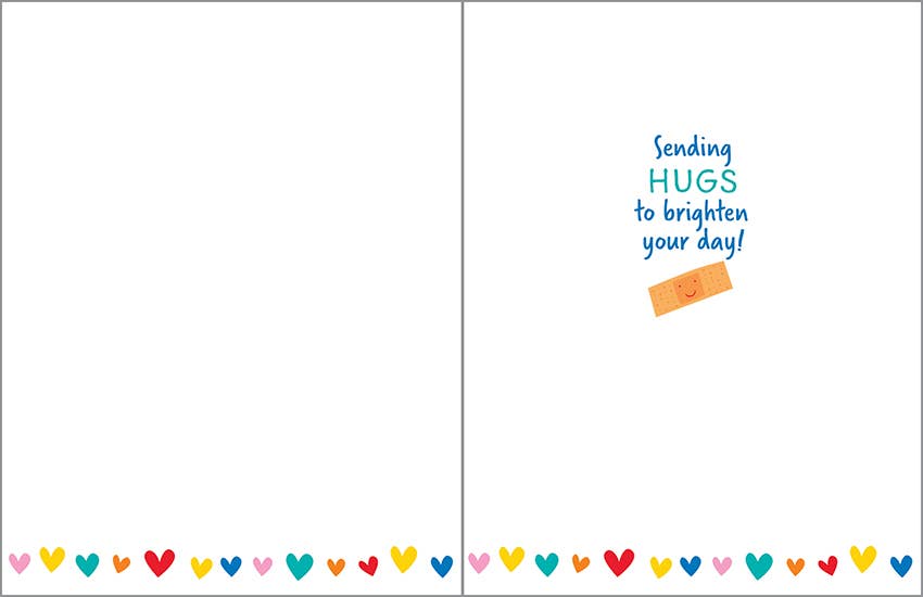 Get Well Greeting Card - Bandaid/Rainbow