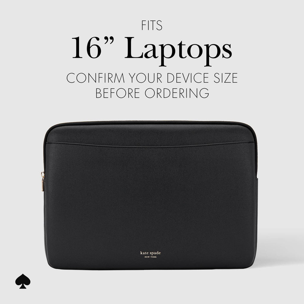 Kate Spade New York Laptop Sleeve 16" Black Saffiano